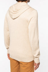 Pullover cappuccio Beige da uomo in  Lyocell TENCEL e cotone bio