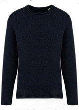 Blue rolled neck sweater for men in responsible merino wool