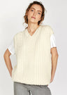 Birch Aran unisex vest in pure merino wool