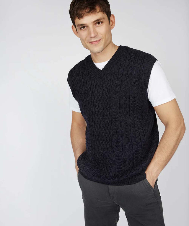 Gilet Birch Aran unisex in pura lana merinos