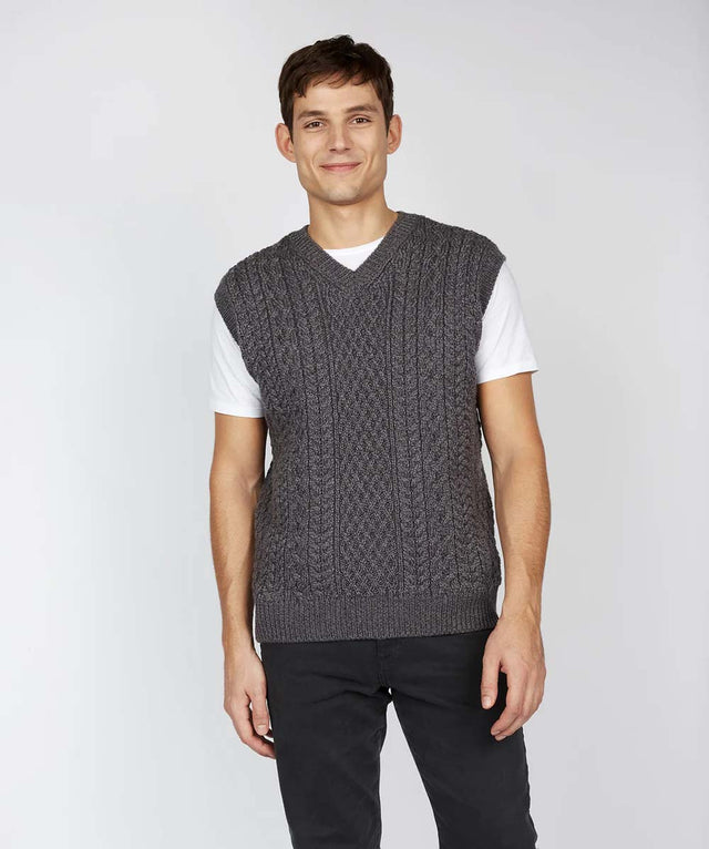 Gilet Birch Aran unisex in pura lana merinos