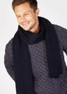 Unisex ribbed scarf in pure merino wool