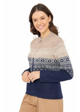 Carla blue melange women's alpaca cardigan