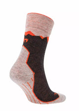 Unisex orange hiking socks in baby alpaca