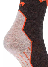 Unisex orange hiking socks in baby alpaca