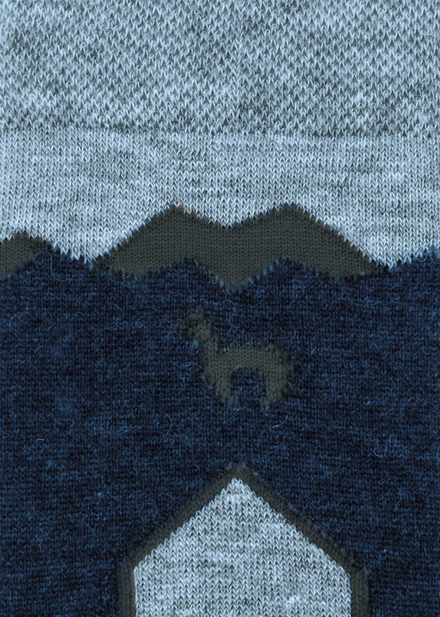 Calze Hiking blu melangè unisex in baby alpaca