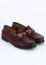 Camel Bordeaux moccasin shoes for women in natural leather 