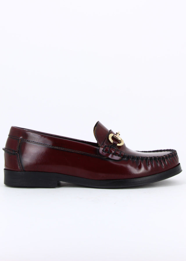 Camel Bordeaux moccasin shoes for women in natural leather 