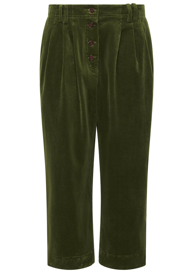 Frisa Pine women's trousers in organic cotton velvet