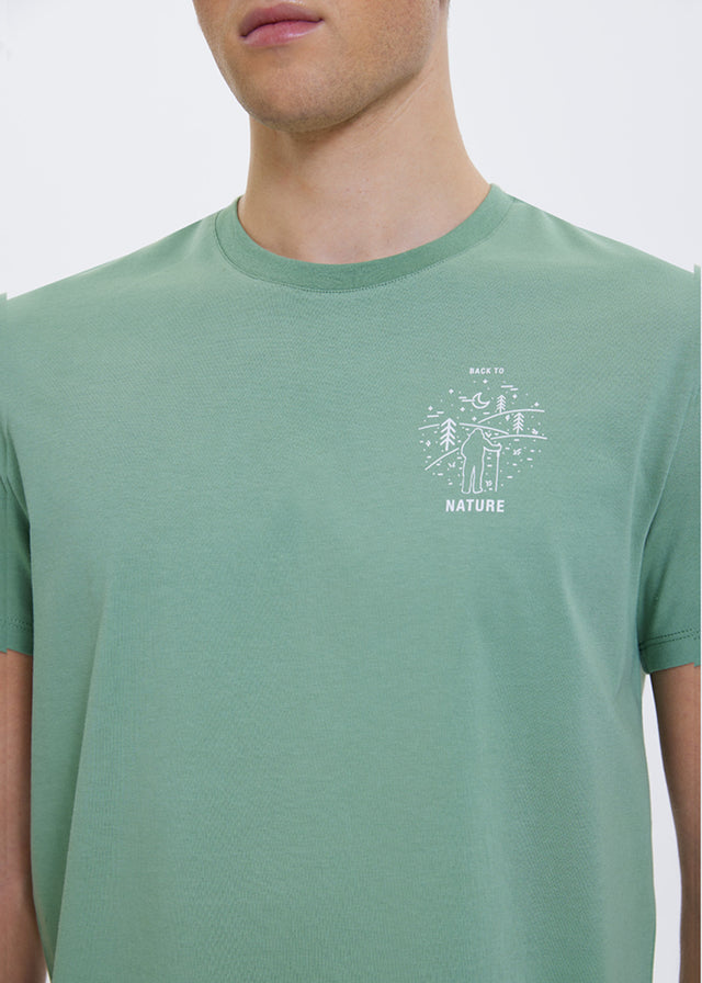 T-shirt Meet Green da uomo in puro cotone organico