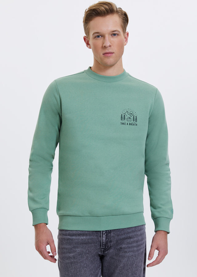 Breath Green men's sweatshirt in pure organic cotton