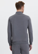 Felpa Half Zip Grey da uomo in puro cotone organico