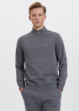 Felpa Half Zip Grey da uomo in puro cotone organico