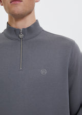 Felpa Half Zip Grey da uomo in puro cotone organico