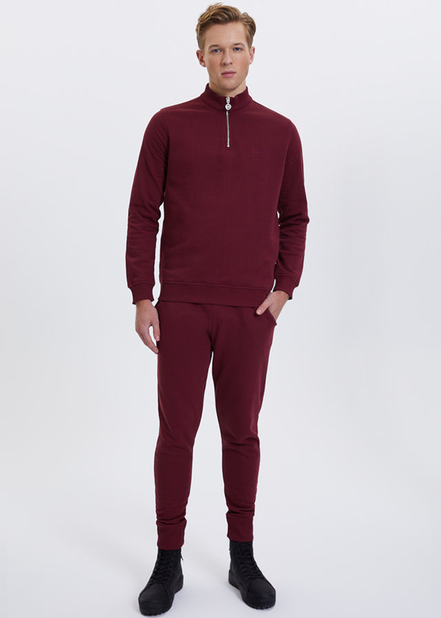 Half Zip Cabernet sweatshirt for men in pure organic cotton