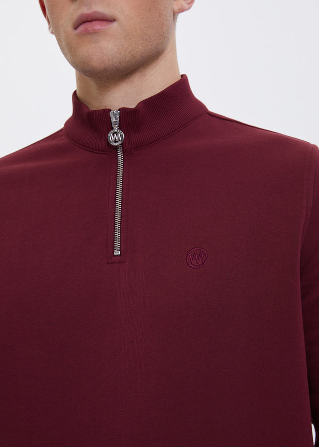 Half Zip Cabernet sweatshirt for men in pure organic cotton