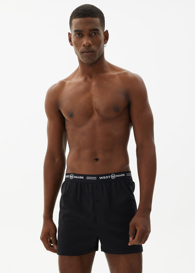 Boxer Teddy Black 2 pz da uomo in cotone organico