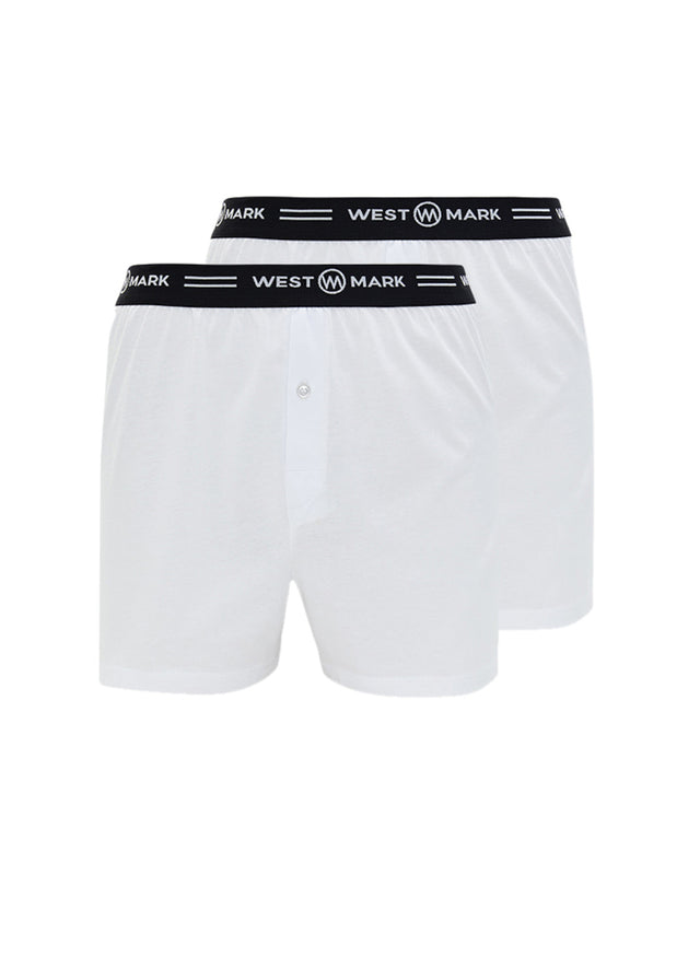 Boxer Teddy White 2 pz da uomo in cotone organico