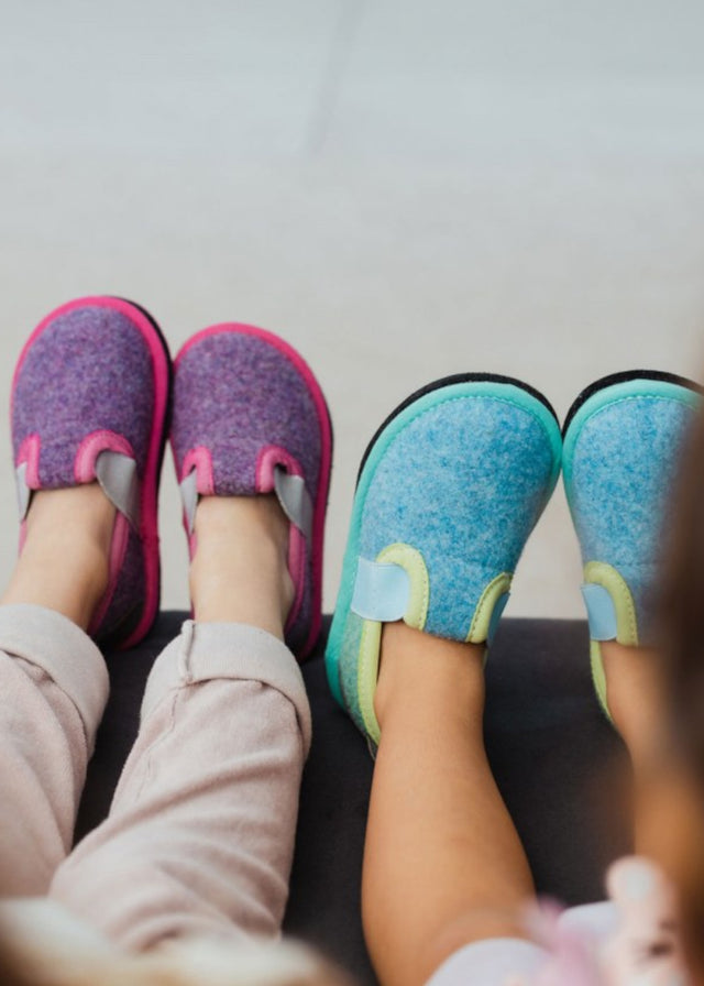 Muvy Mirtillo slippers for girls in wool felt