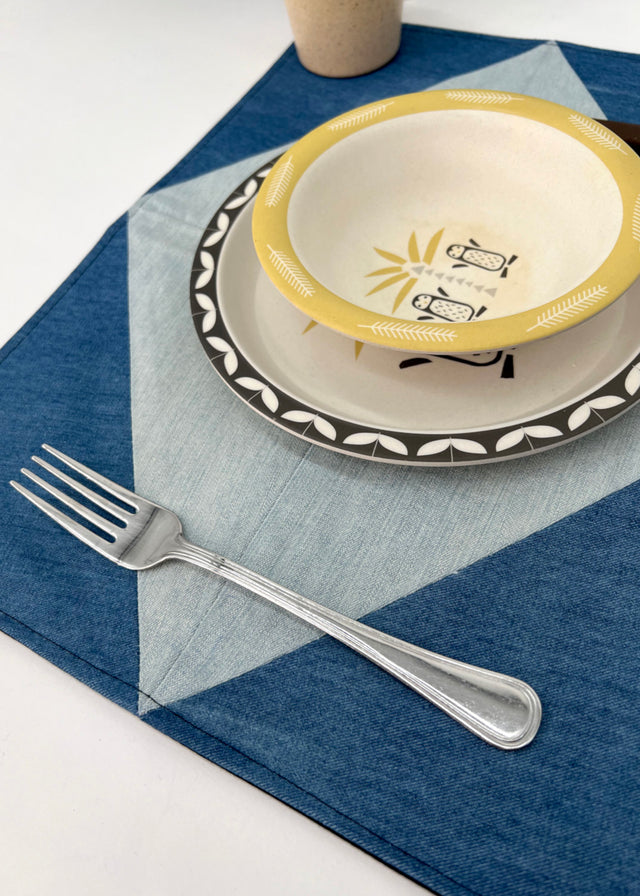 Fairtrade recycled denim kitchen placemat