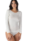 Long sleeve women's underwear shirt in wool and silk