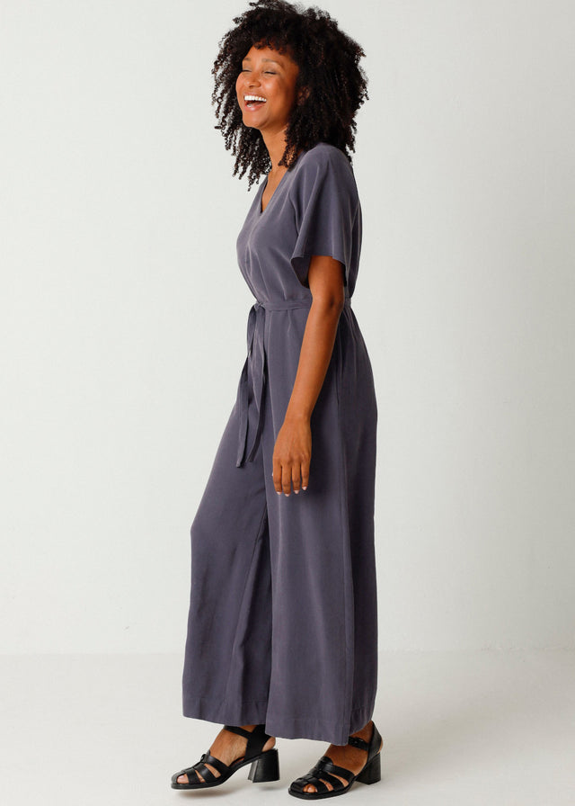 Kaie dark gray jumpsuit for women in Ecovero