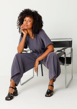 Kaie dark gray jumpsuit for women in Ecovero