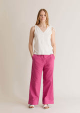 Tansy women's pure organic cotton trousers - Pink