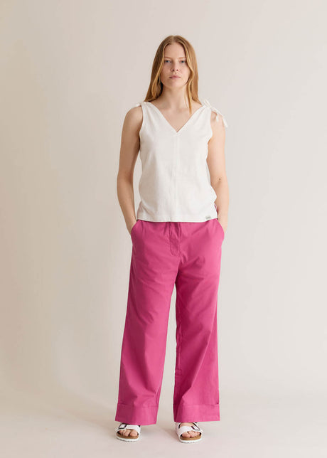 Pantaloni Tansy da donna in puro cotone biologico organico - Pink