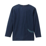 Blue organic cotton long sleeve shirt 