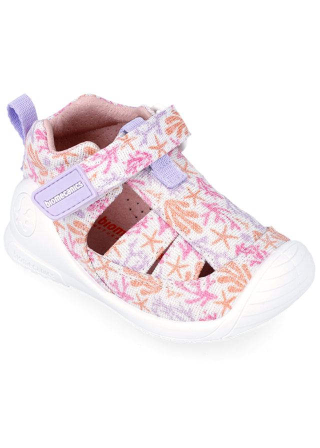 Baby Corallo sandals for girls in ergonomic and natural cotton