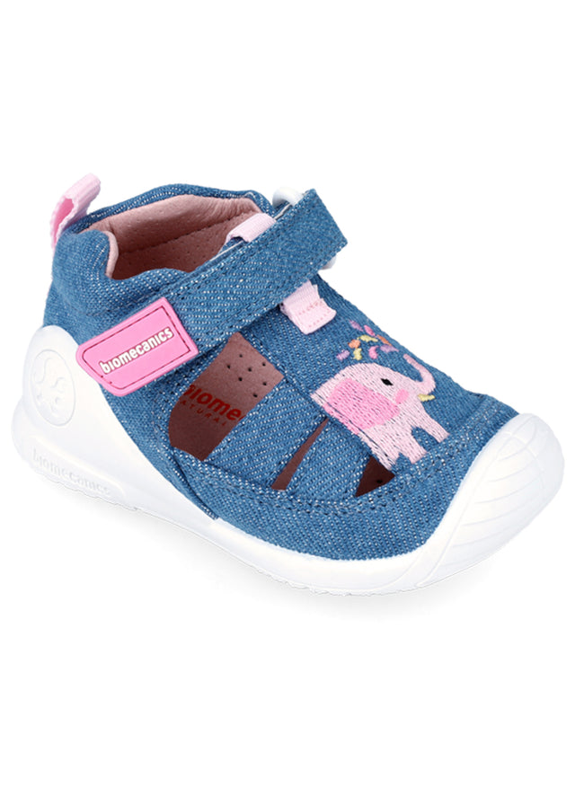 Baby Elephant sandals for girls in ergonomic and natural cotton