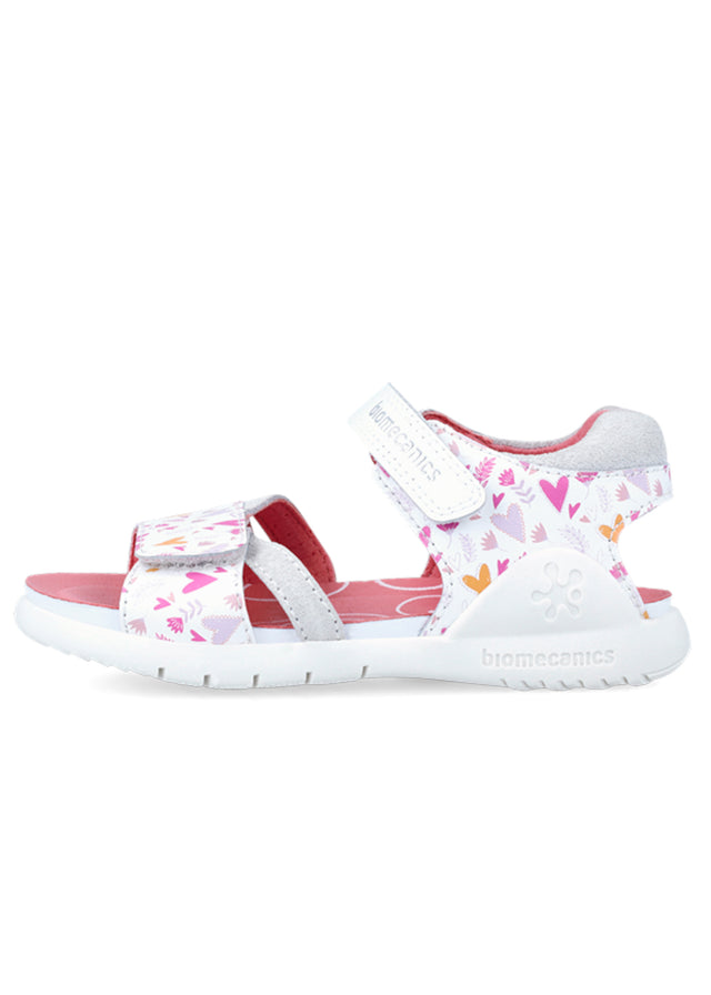 Baby Corazon White sandals for girls, ergonomic and natural