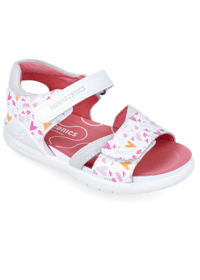 Baby Corazon White sandals for girls, ergonomic and natural