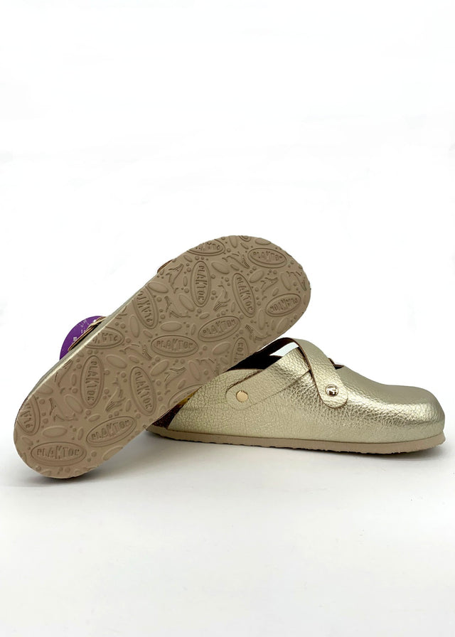 Anatomical Blogger slippers Women's gold sabot in cork