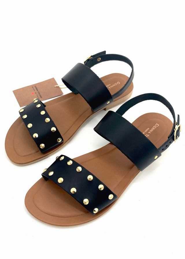 Black Lido sandals for women in natural leather