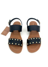 Black Lido sandals for women in natural leather