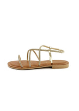 Lido platinum rhinestone sandals for women in natural leather