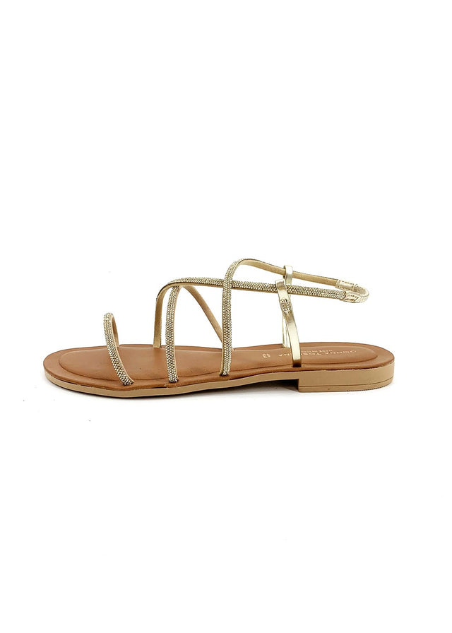 Lido platinum rhinestone sandals for women in natural leather