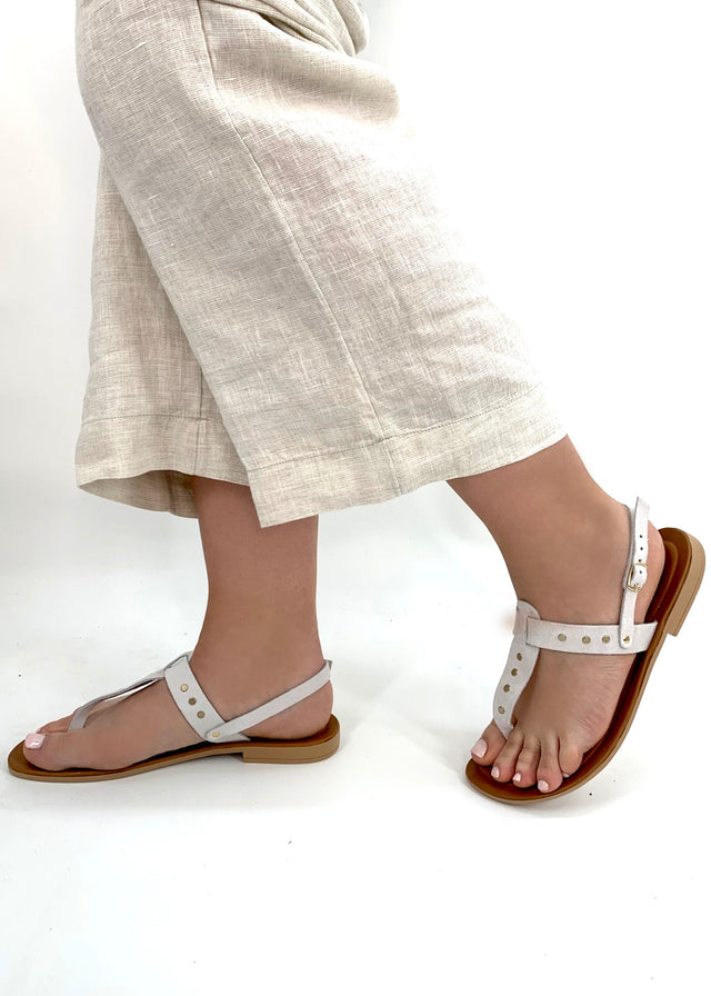 Ice cross sandals for women in natural leather