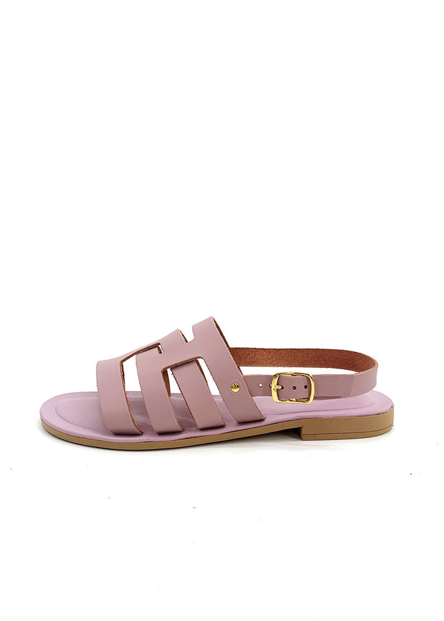 Pink Sparta sandals for women in natural leather