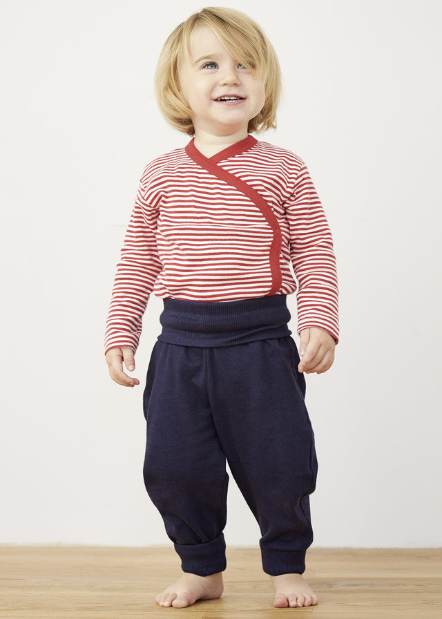 Pantaloni Egg da bambino in cotone biologico - Blu