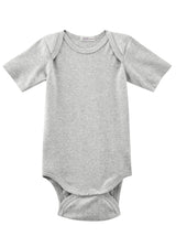 Organic cotton baby short-sleeved bodysuit - Grey