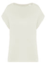 Oversized V-neck women's T-shirt in organic cotton