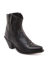 Black Texan ankle boots for women in sustainably tanned leather