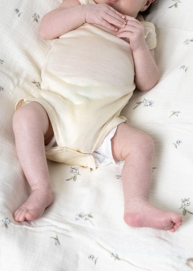 Pure Wild Silk sleeveless bodysuit for newborns