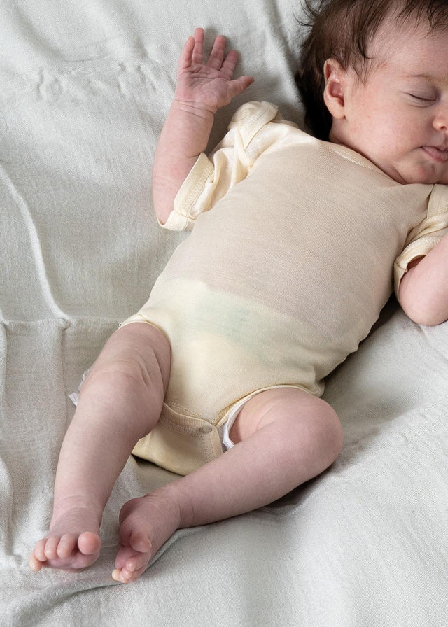 Pure Wild Silk short sleeve bodysuit for newborns