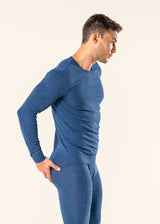 Liam MidBlue Men's Sweater in Organic Wool and Organic Cotton