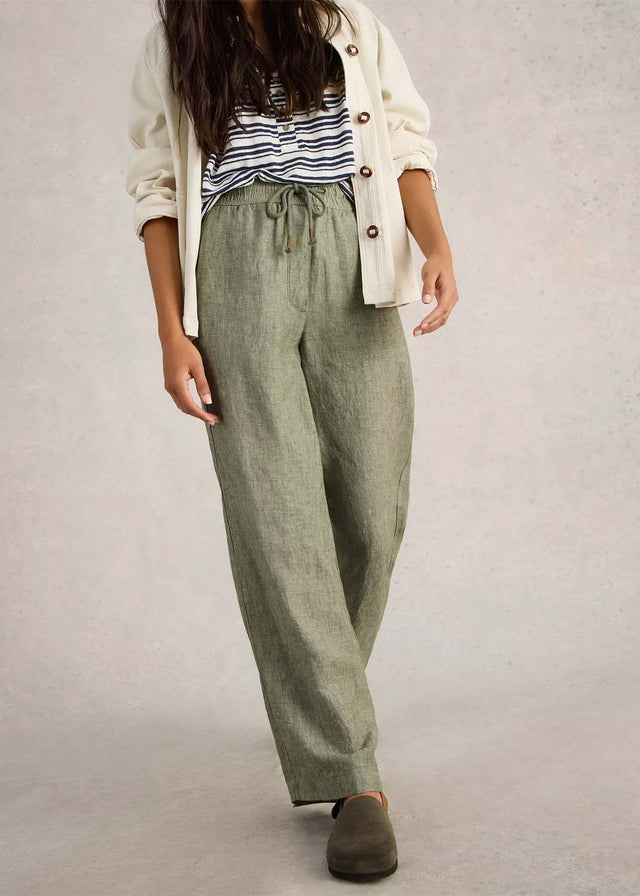 Belle Wide Leg Women's Linen Trousers