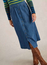 Organic Cotton Denim Midi Skirt